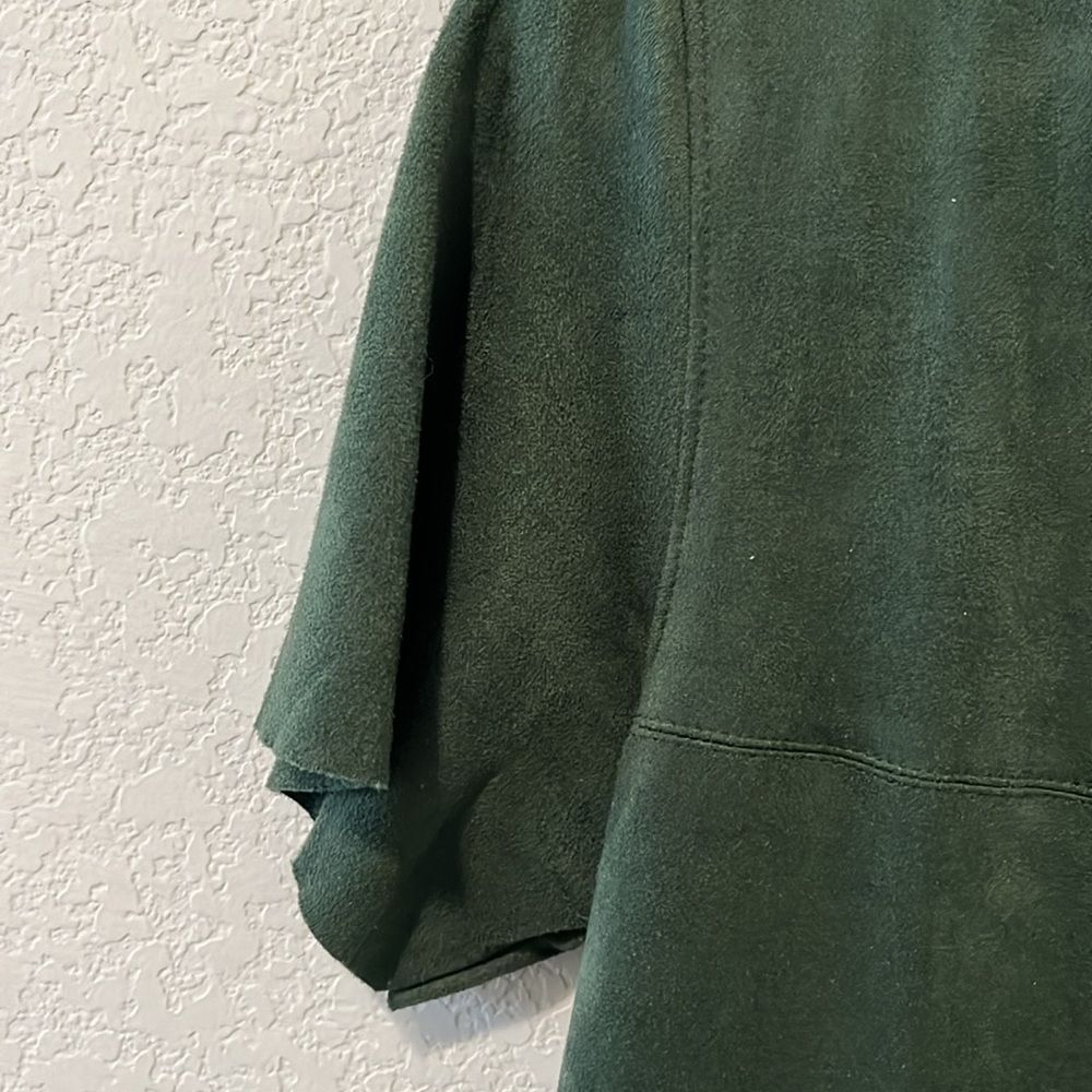 AKIRA CHICAGO Black Label Faux Suede Dark Forest Green Mini Dress, size Medium - Picture 4 of 4